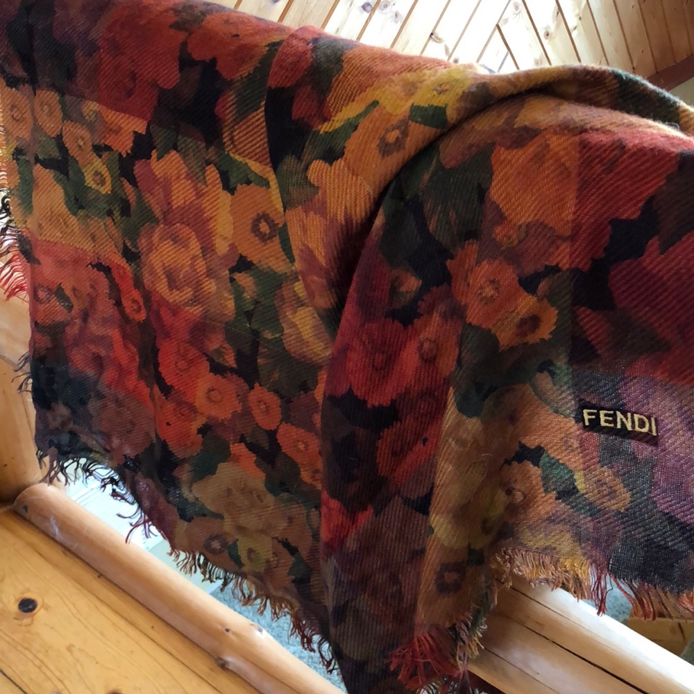 Fendi scarf -shawl 53” square with fringe.